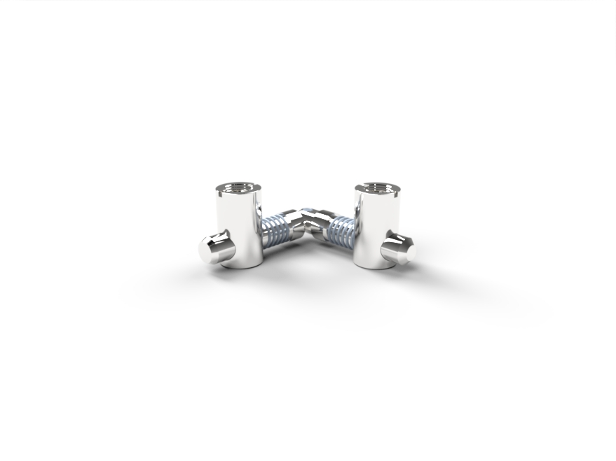 Conector doble articulado union lateral, ranura 10