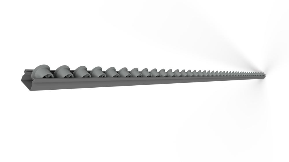 Perfil minicarril acero D28mm con valona barra 2m