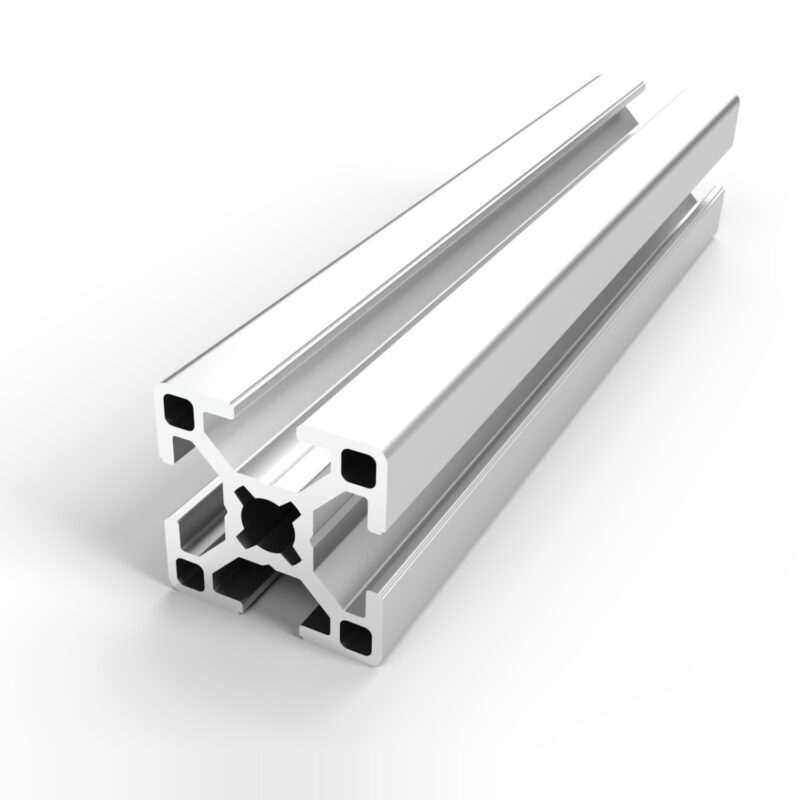 Perfil aluminio 30x30 anodizado natural, canal 8 mm