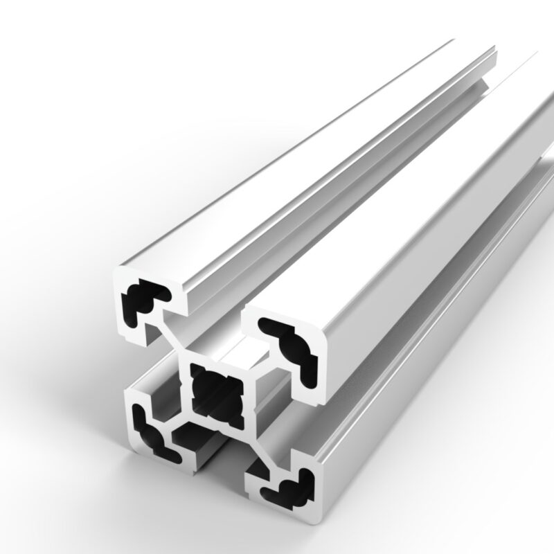 Perfil aluminio 40x40 anodizado natural, canal 10 mm