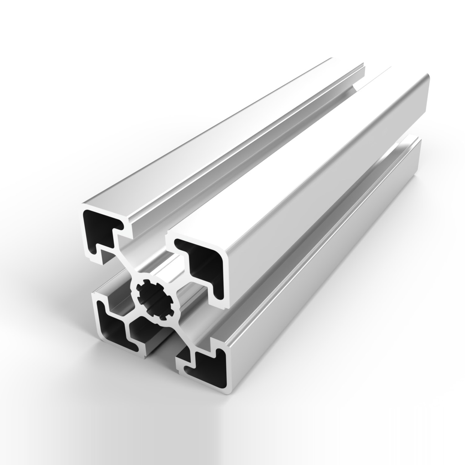 Perfil aluminio 45x45 ligero anodizado, canal 10 mm