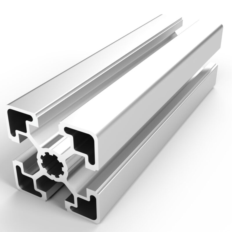 Perfil aluminio 45x45 ligero anodizado, canal 10 mm