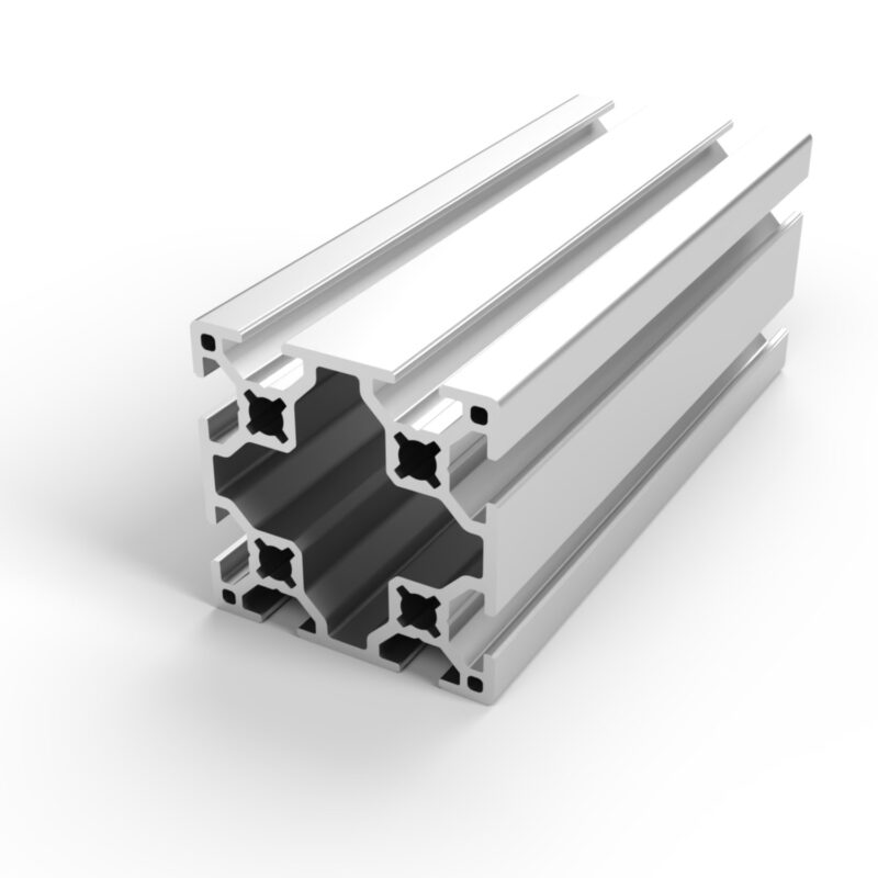 Perfil aluminio 60x60 anodizado natural, canal 10 mm